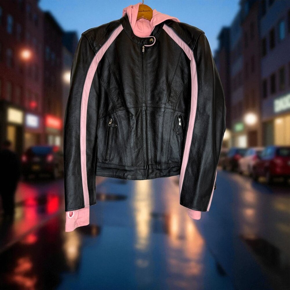 STREET LEGAL PERFORMANCE Leather Moto Jacket w/ Zip-In Hoodie – Size S